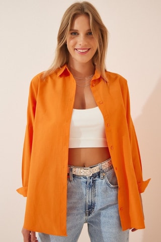 Camicia oversize - Arancione chiaro