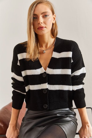 Cardigan - Nero e ecrù