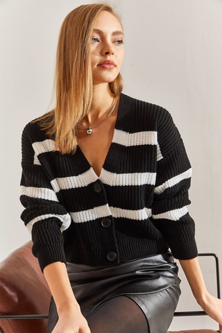 Cardigan - Nero e ecrù