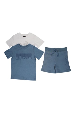 Pack de 2 t-shirts e calções - Branco e azul - Azul e branco