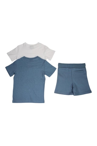 Pack de 2 t-shirts e calções - Branco e azul - Azul e branco