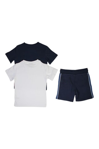 Pack de 2 t-shirts e calções - Branco e azul-marinho - Branco e azul-marinho