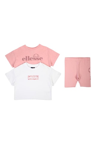 Pack de 2 t-shirts e calções ciclista - Rosa e branco - Branco e rosa