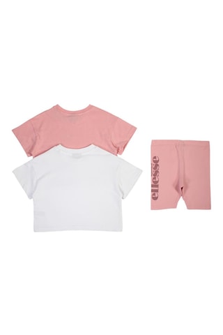 Pack de 2 t-shirts e calções ciclista - Rosa e branco - Branco e rosa