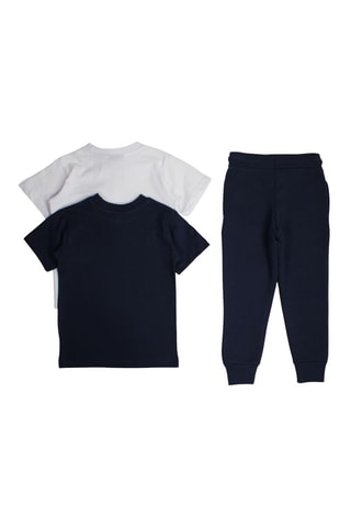 Pack de 2 t-shirts e 2 calças de treino - Azul-marinho e branco - Branco e azul-marinho