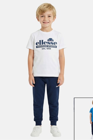 2 t-shirts e calças de treino - Branco e azul-marinho