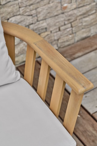 2 cadeirões em acácia Liso - Natural e branco