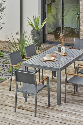 Conjunto de jardim em acácia Orsino - 6 lugares