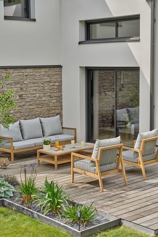 Conjunto de jardim em acácia Funa - 5 lugares