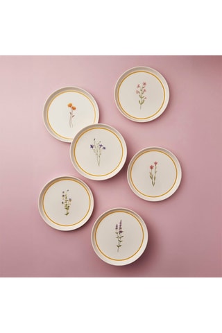 6 Porseleinen Dessertborden - 21 cm