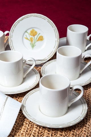 Porseleinen Koffieservies - 6 Personen