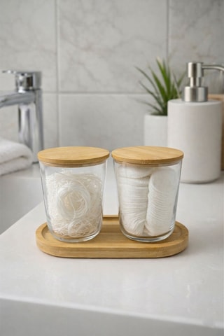 2 Bewaarpotten en Bamboe Deksels - 315 ml