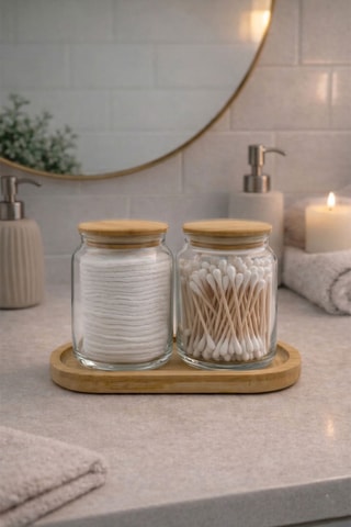 2 Bewaarpotten en Bamboe Deksels - 290 ml