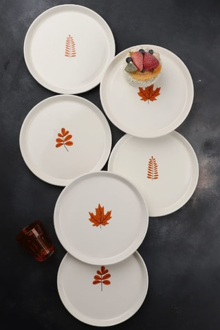 6 Porseleinen Dessertborden - 21 cm