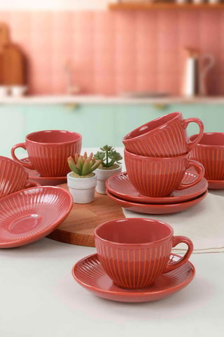 Keramisch Koffieservies 6 Personen
