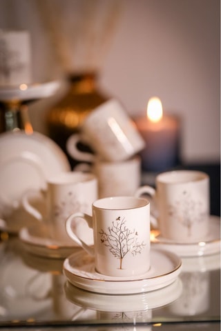 Porseleinen Koffieservies - 6 Personen