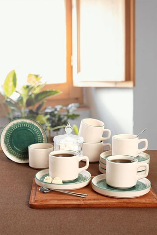 Keramische Theeset   12-delig - 184 ml