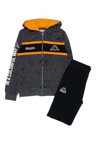 Conjunto de sudadera con capucha y pantalón de chándal  - Negro y gris