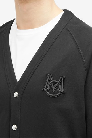 Cárdigan Tonal Logo - Moncler - Negro