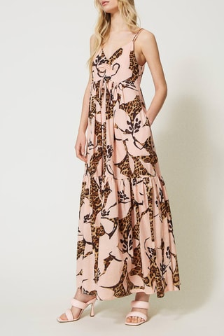 Robe longue - Twinset - Noir, marron et rose