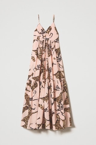 Robe longue - Twinset - Noir, marron et rose