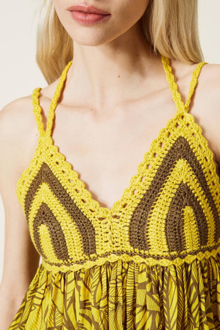 Top bimateria - Twinset - Amarillo