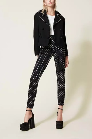 Pantalón 7/8 de tiro alto - Twinset - Negro