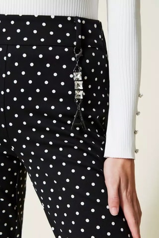 Pantalón 7/8 de tiro alto - Twinset - Negro