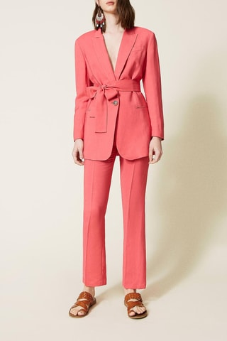 Pantalón recto - Twinset - Rojo