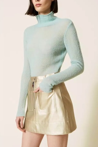 Minifalda de talle alto - Twinset - Dorado
