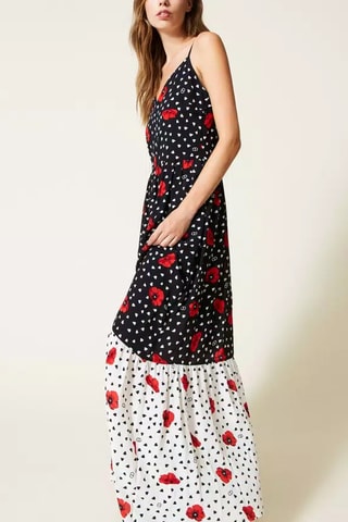 Vestido largo - Twinset - Blanco y negro