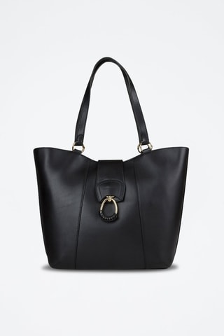 Bolso shopper de piel Erica - The Bridge - Negro y dorado