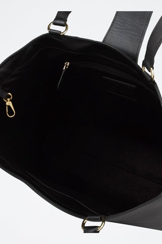 Bolso shopper de piel Erica - The Bridge - Negro y dorado