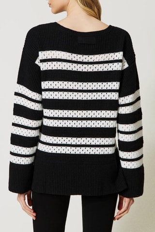 Trui - Twinset - Wit en zwart