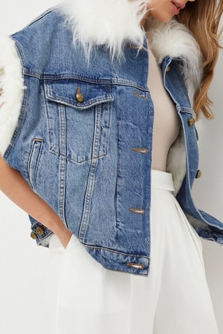 Veste en jean - Blanc et bleu