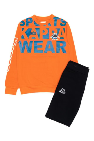 Conjunto de sudadera y pantalón de chándal  - Negro y naranja
