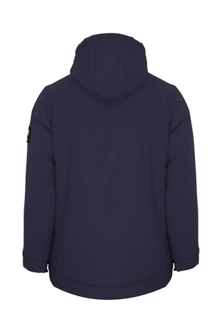 Parka con capucha - Negro, azul y gris