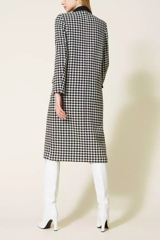 Abrigo de lana - Twinset - Blanco y negro