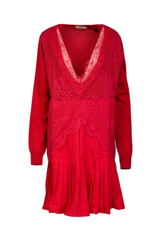 Vestido jersey de lana y cachemir - Twinset - Rojo