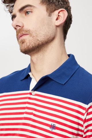 Polo - Harmont & Blaine Jeans - Blanco, rojo y azul