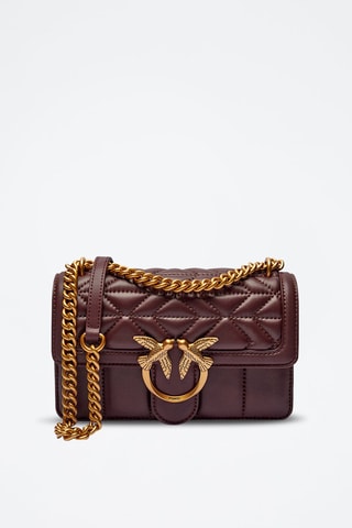 Bandolera mini de piel - Pinko - Marrón