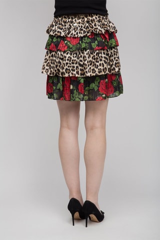 Minifalda - Blanco, negro, verde y rosa