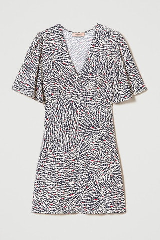 Vestido recto - Twinset - Blanco, negro y rojo
