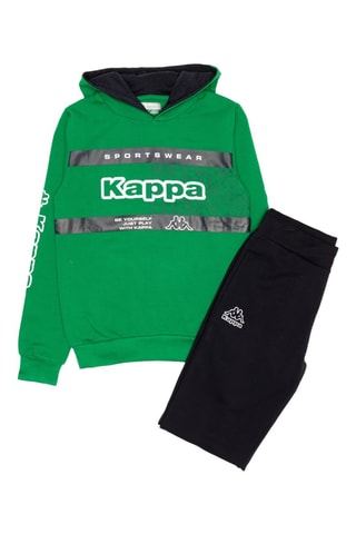 Conjunto de sudadera con capucha y pantalón de chándal  - Negro y verde