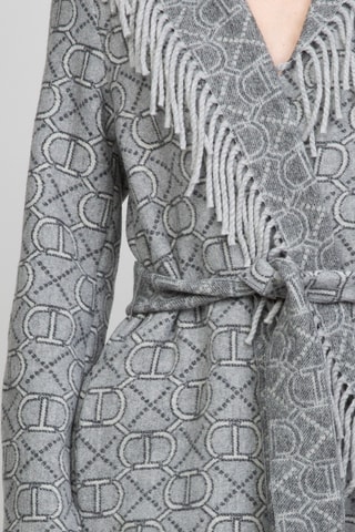 Abrigo de lana - Twinset - Blanco y gris