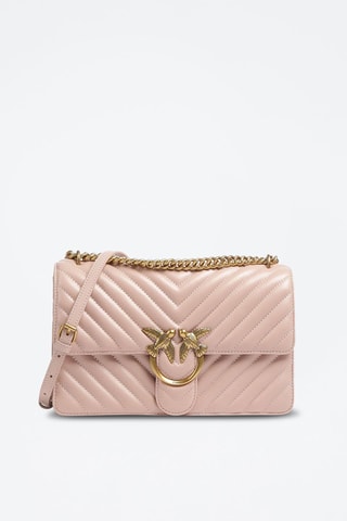 Bandolera de piel Classic Love - Pinko - Rosa