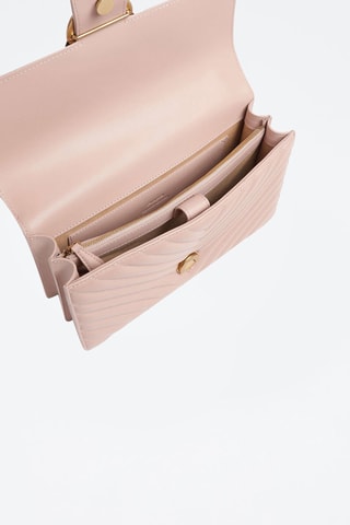 Bandolera de piel Classic Love - Pinko - Rosa