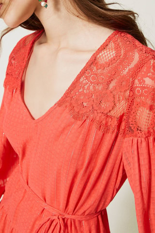 Vestido evasé - Rojo