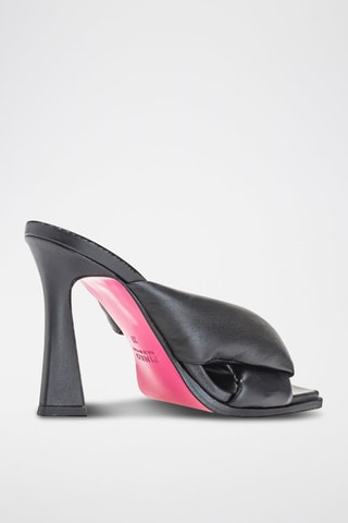 Sandalias de piel caprina de tacón - Negro