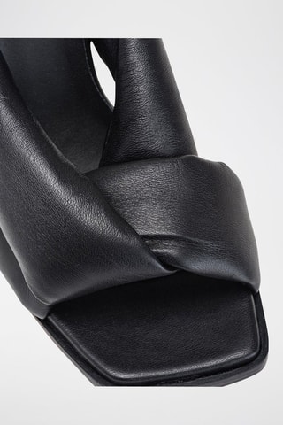 Sandalias de piel caprina de tacón - Negro